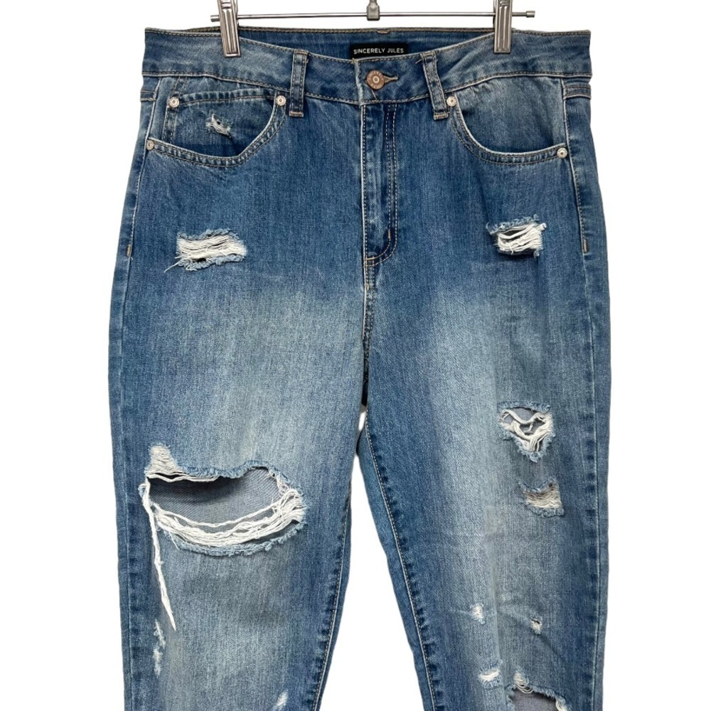 Sincerely Jules Distressed Blue Denim Skinny Jeans 30 - Picture 3 of 11
